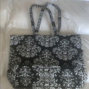 Black white gray Vera Bradley tote bag